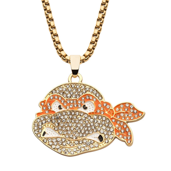 Teenage Mutant Ninja Turtles Michelangelo Bling Pendant Necklace