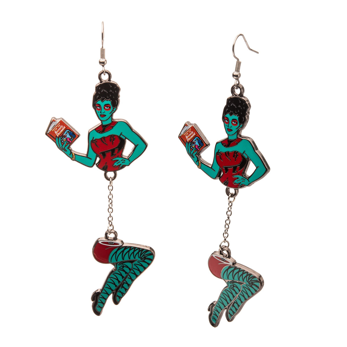 Beetlejuice Cut Woman Top and Bottom Earrings