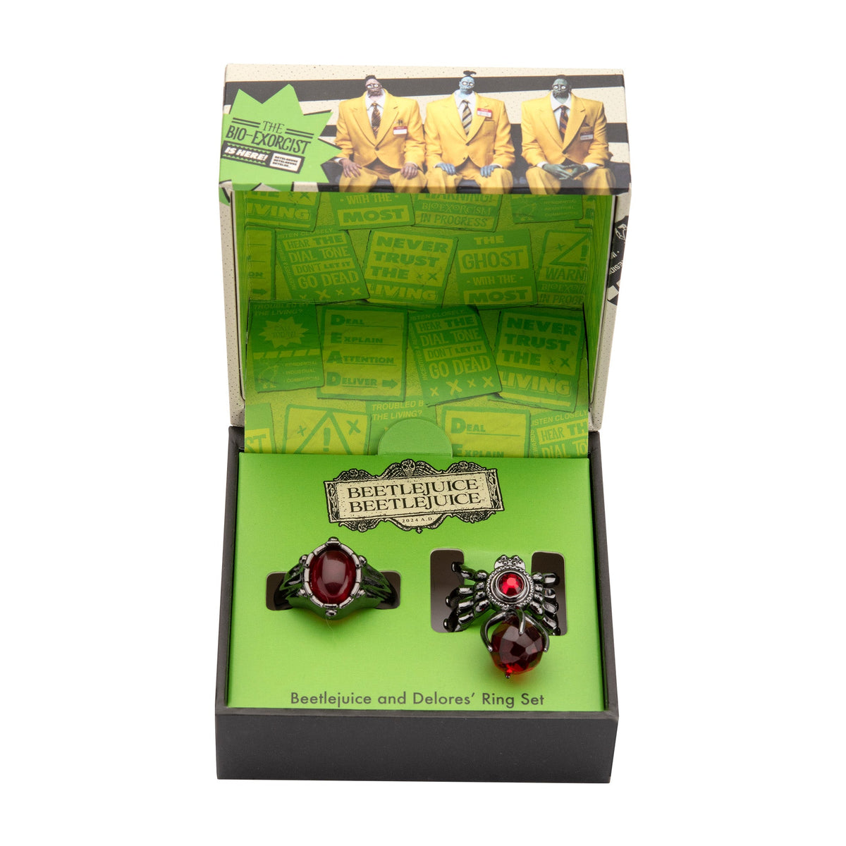 Beetlejuice & Ex-wife Adjustable Ring Set