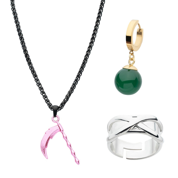 Dragon Ball Super Goku Necklace, Earring and Ring Set