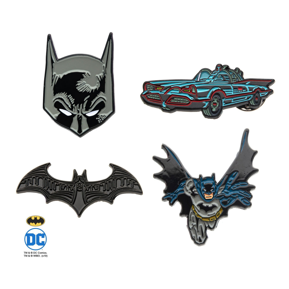DC Comics Batman Enamel Lapel Pin Set (4pcs)