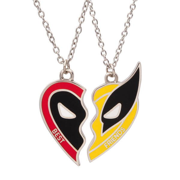 Deadpool and Wolverine Best Friends Heart Necklace Set
