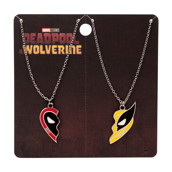 Deadpool and Wolverine Best Friends Heart Necklace Set