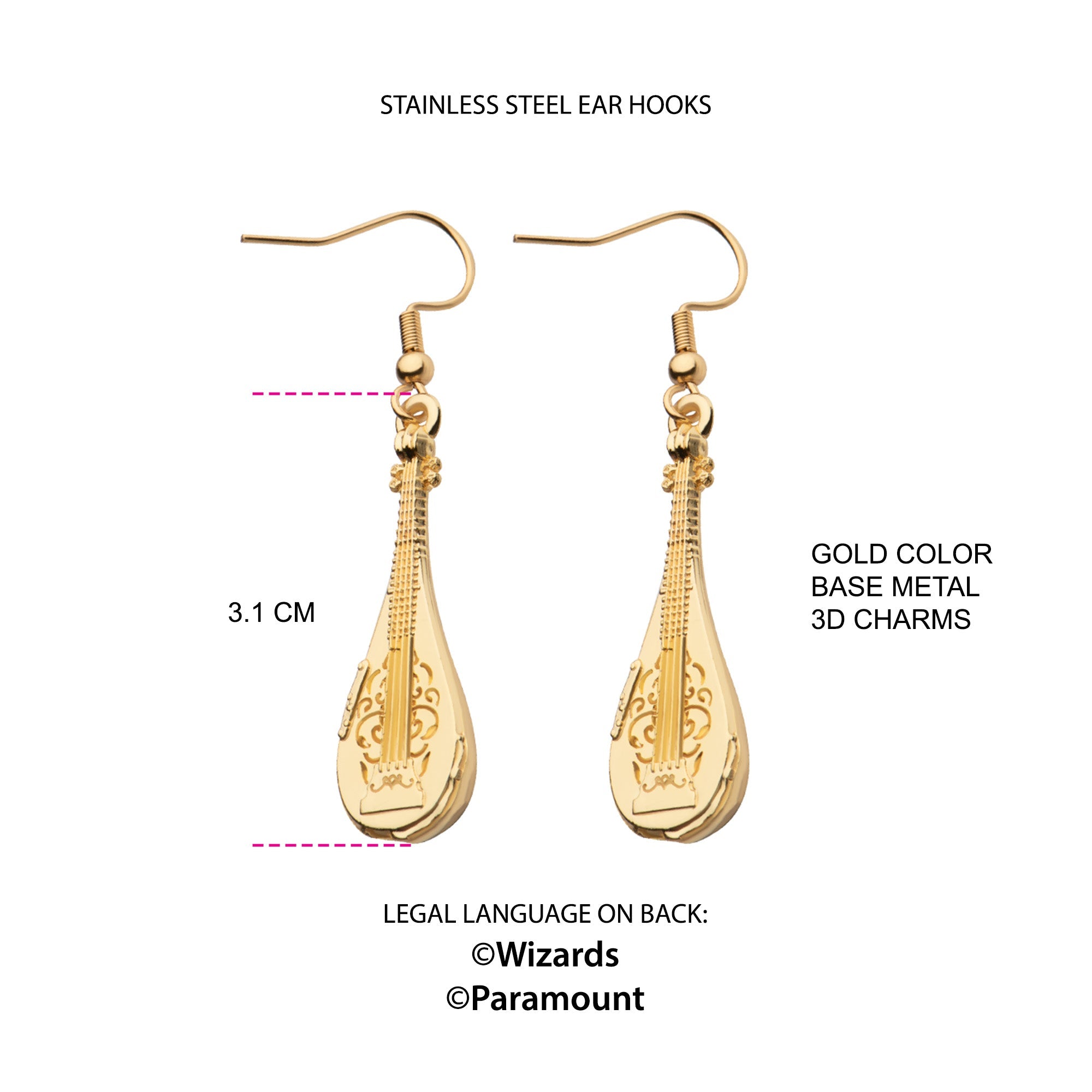 Dungeons & Dragons: Honor Among Thieves Lute 3D Drop Earrings