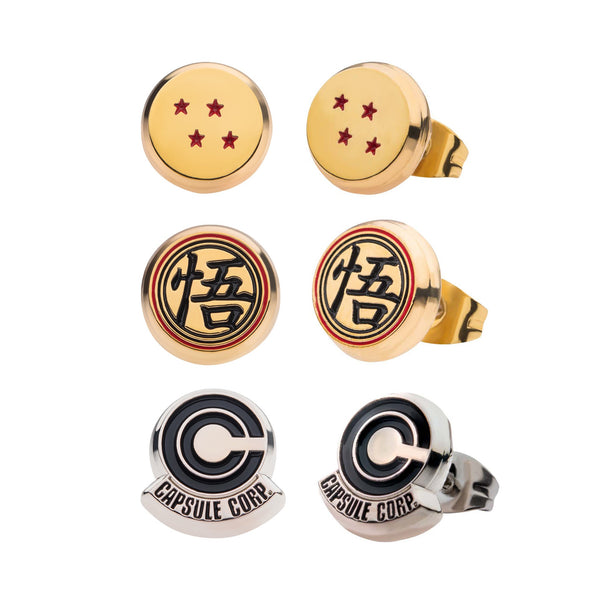 Dragon Ball Z 3 Pairs Earrings Set