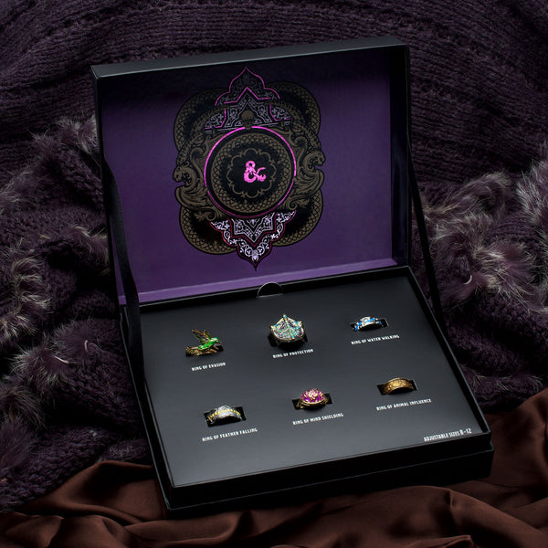Dungeons and Dragons Adjustable 6-Piece Ring Set