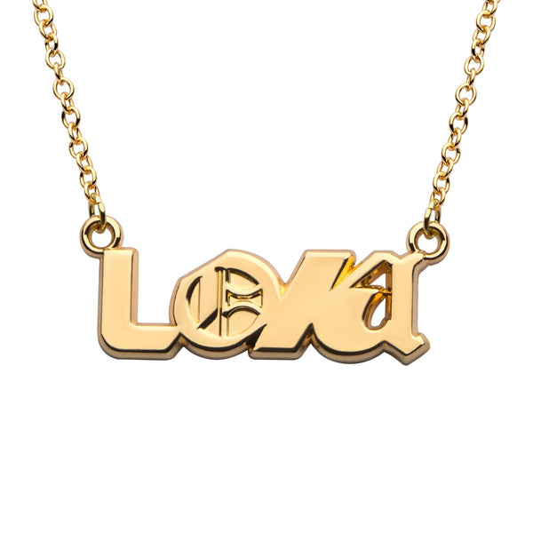 Marvel Loki Logo Gold Necklace