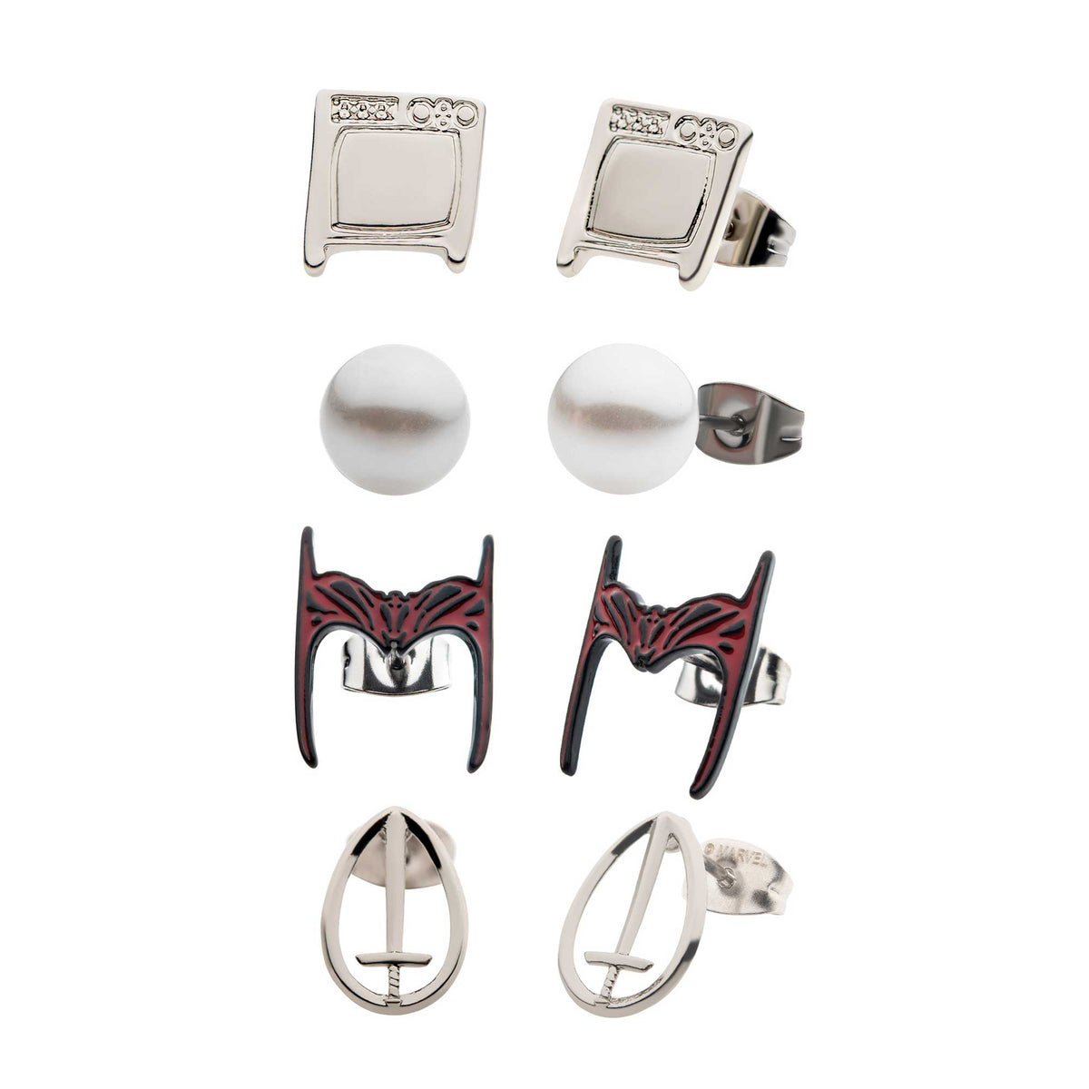 Marvel Wandavision Stud Earrings Set (4pcs)