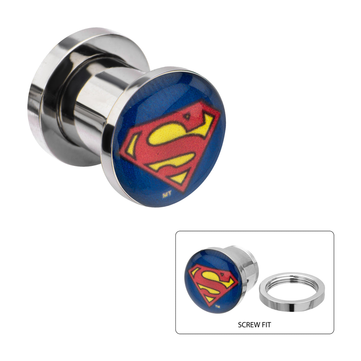 DC Comics Multi Color Superman Logo Screw Fit Plug