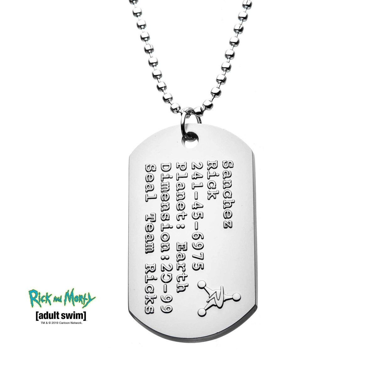 Rick and Morty Seal Team Rick's Dog Tag Pendant Necklace