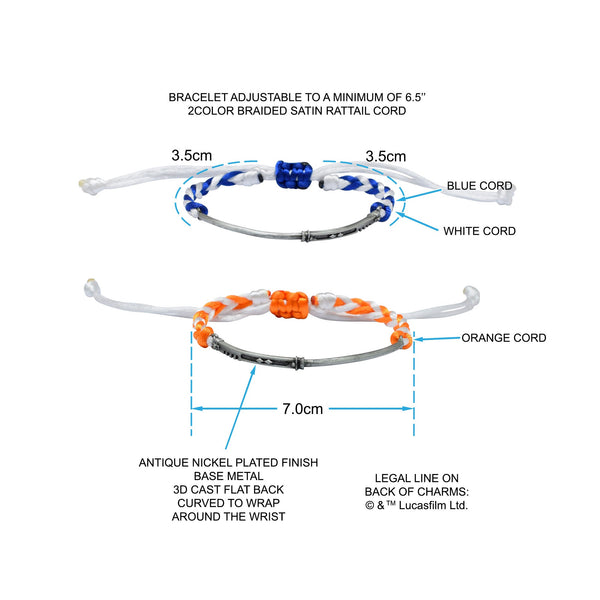Star Wars Ahsoka Glow Light Sabers Cord Bracelets