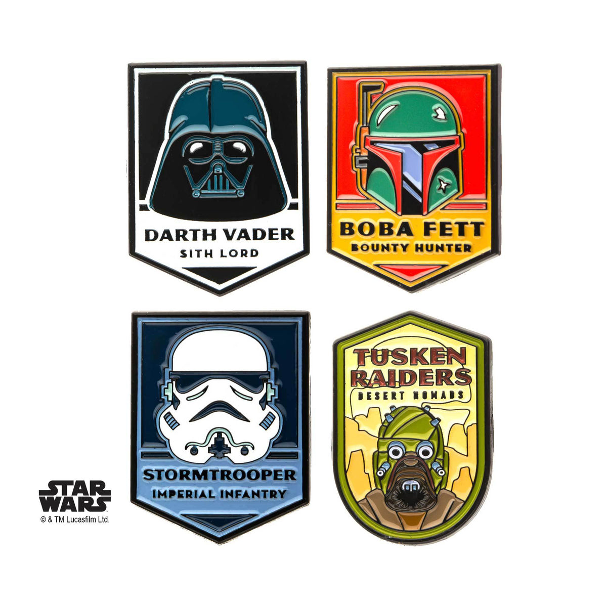 Star Wars Dark Side of the Force Base Metal Pin Set (4 piece)