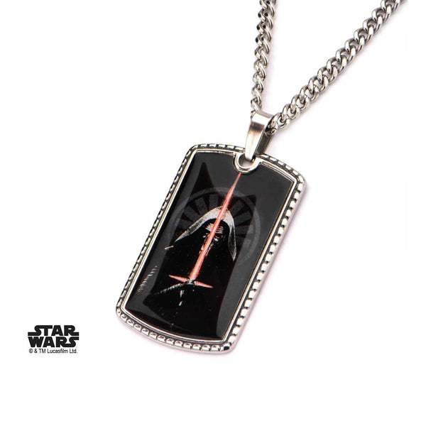 Star Wars Episode 7 Kylo Ren Portrait Dog Tag Pendant Necklace