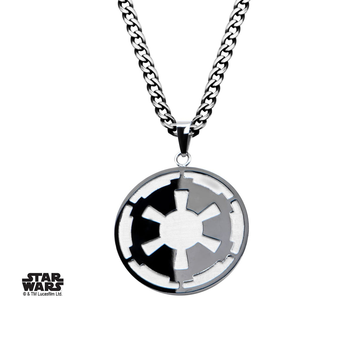 Star Wars Galactic Empire and Death Star Etched Small Pendant