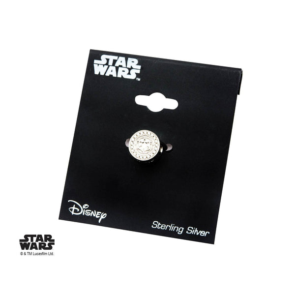 Star Wars Galactic Empire Symbol with Clear CZ Bead Charm