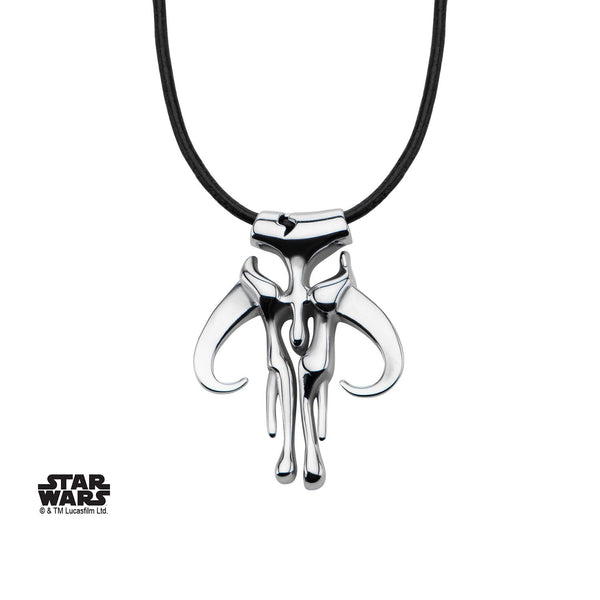 Star Wars Mandalorian Mythosaur Skull Pendant with Leather Cord Necklace