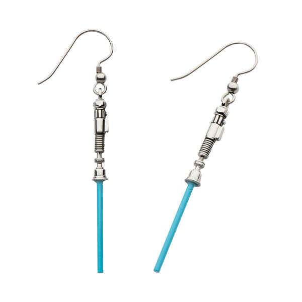 Star Wars Obi-Wan 3D Lightsaber Base Metal Dangle Earrings