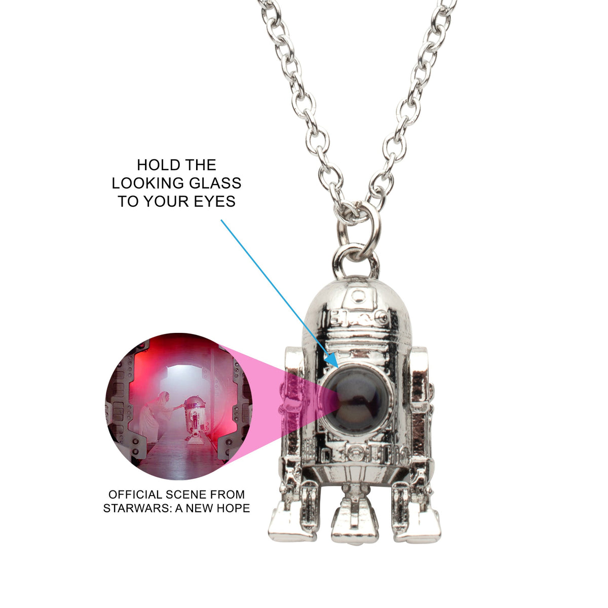 Star Wars R2-D2 Hidden Picture Pendant Necklace