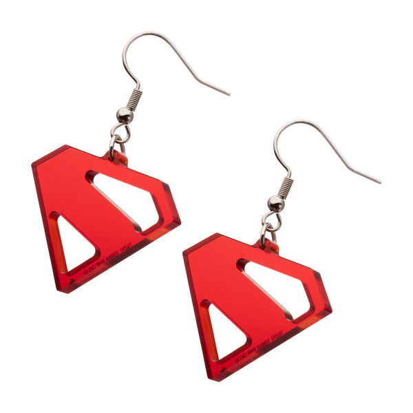 Superman Acrylic Dangle Earrings