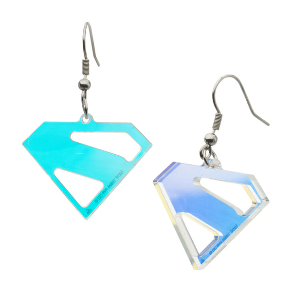 Superman Iridescent Transparent Earrings