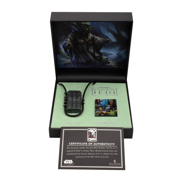 Star Wars Yoda Return of the Jedi 40th Anniversary Necklace and Pin Set