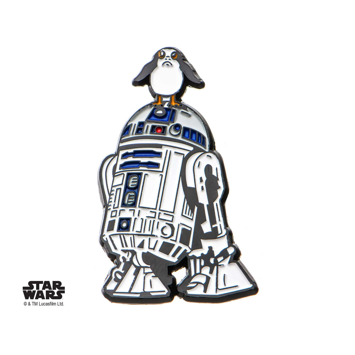 Star Wars Episode 8 R2-D2 and Porg Enamel Lapel Pin