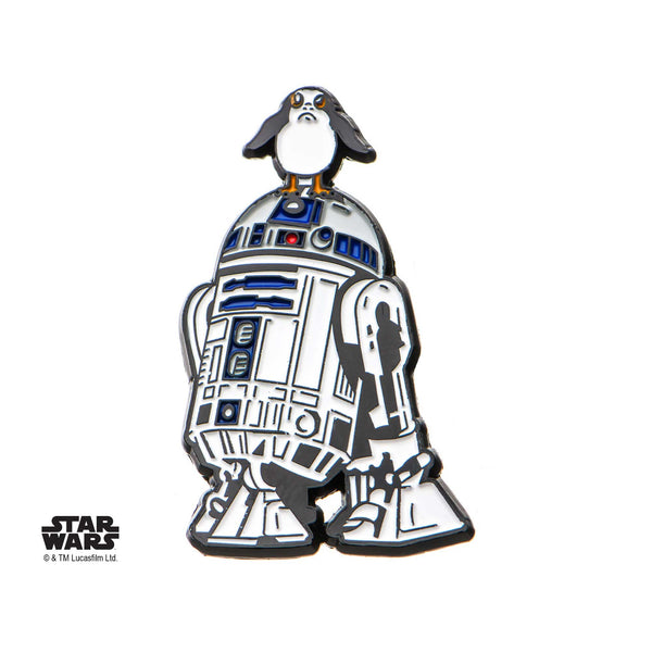 Star Wars Episode 8 R2-D2 and Porg Enamel Lapel Pin