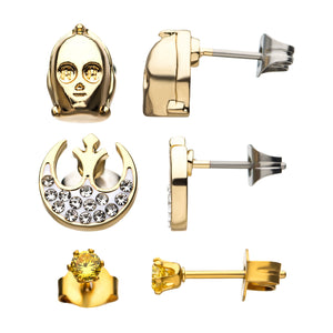 Star Wars C-3PO Silver Plated Earring Set