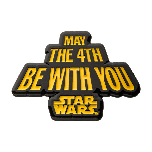 Star Wars May the 4th Be With You Pin (Black with Yellow text)