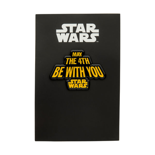 Star Wars May the 4th Be With You Pin (Black with Yellow text)