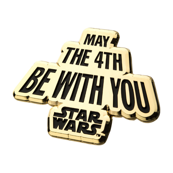 Star Wars May the 4th Be With You Pin (Gold with Black text)