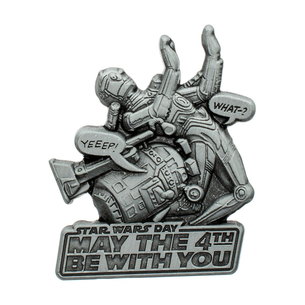 Star Wars R2-D2 and C-3PO May the 4th Be With You Pin (Recessed Metal)