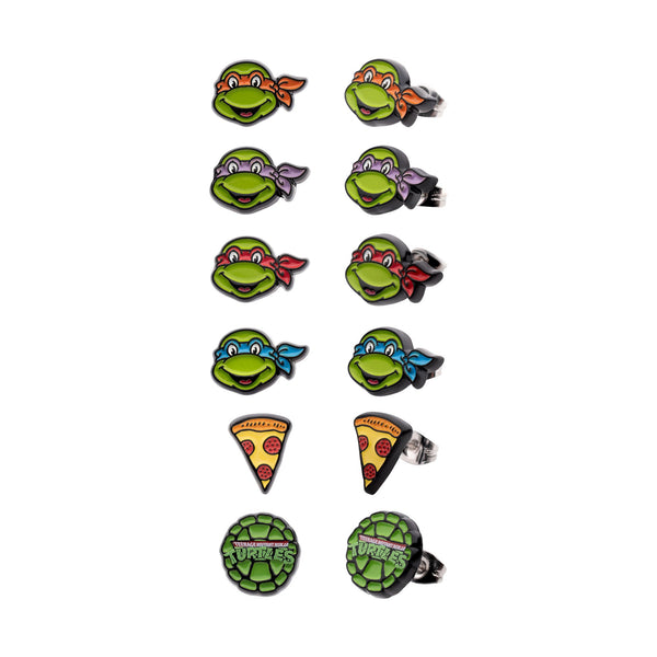 Teenage Mutant 6-pair Enamel Stud Earrings Sets.