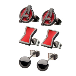 Marvel Black Widow Stud Earrings Set