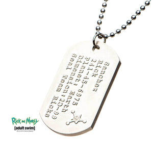 Rick and Morty Seal Team Rick's Dog Tag Pendant Necklace