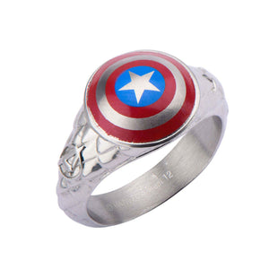 Marvel 3D Captain America Shield Logo Ring