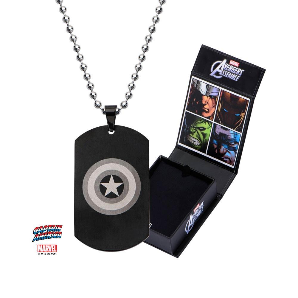 Marvel CPTADT01 Captain America Dog Tag Stainless Steel Pendant with Chain
