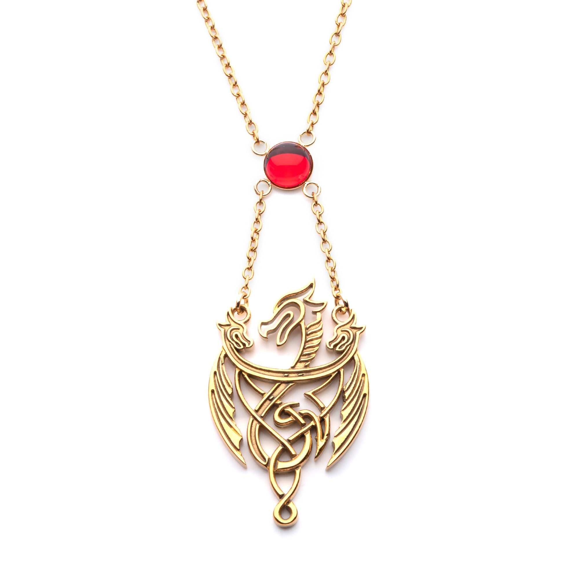 Game Of Thrones: House Of The Dragon 3 Dragon Pendant With Gem Necklace
