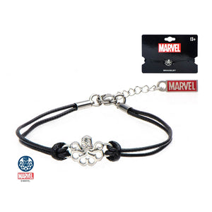 Marvel Cut Out Hydra Logo with Black Cotton Wax Cord Bracelet