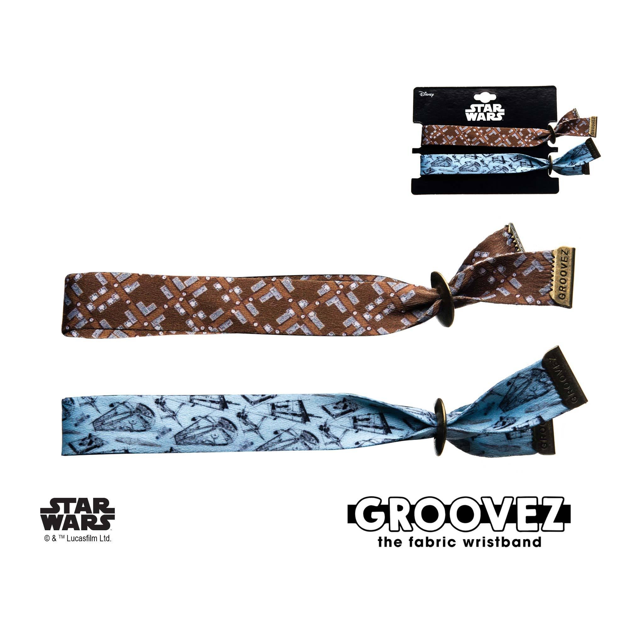 Star Wars Chewbacca and Han Solo Grooves (tm) Fabric Bracelet Set
