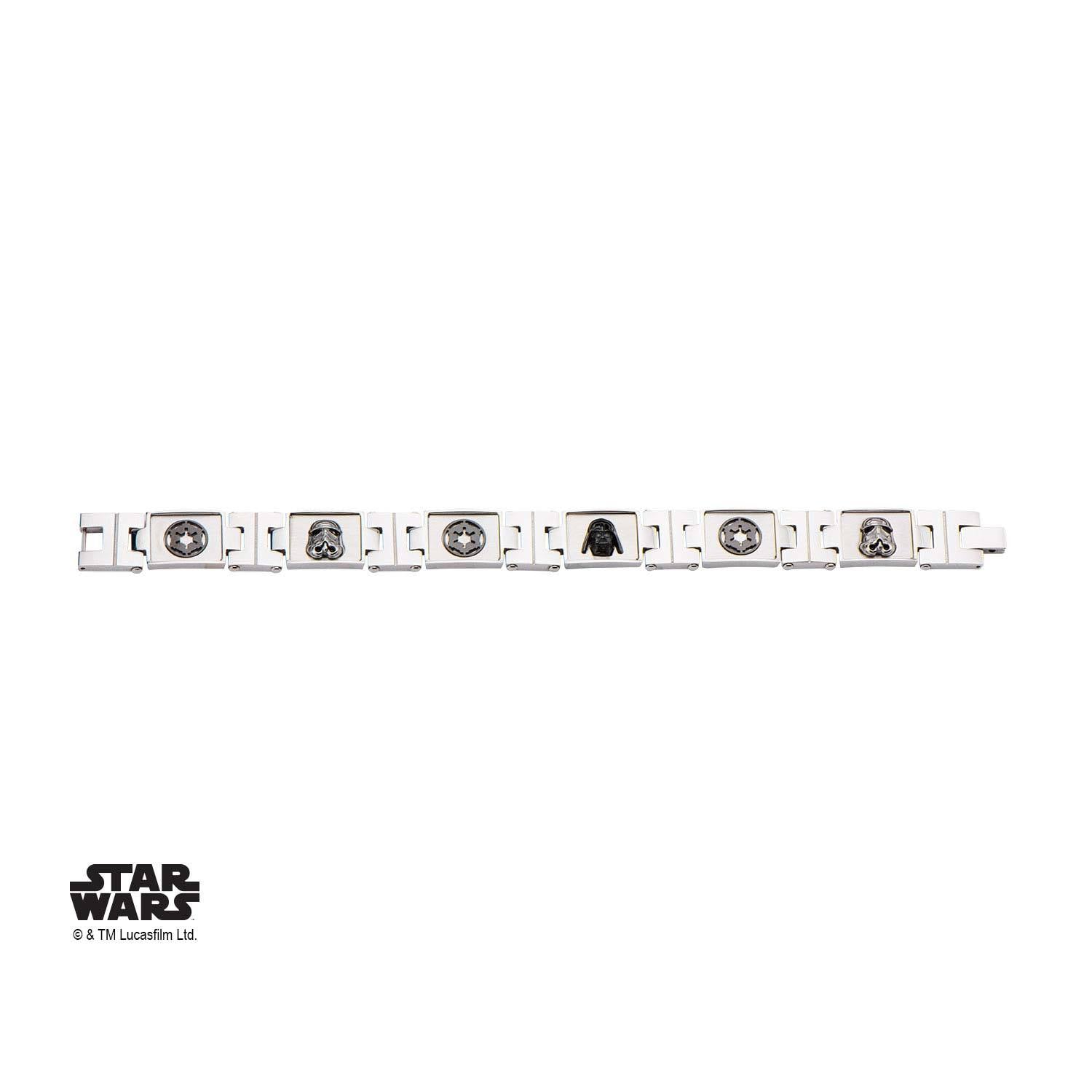 Star Wars Galactic Empire, Darth Vader and Stormtrooper Symbol Link Bracelet