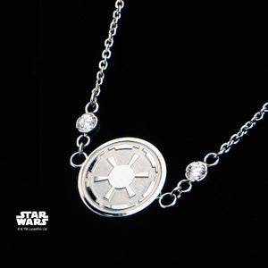 Star Wars Galactic Empire Symbol with CZ Small Pendant Necklace