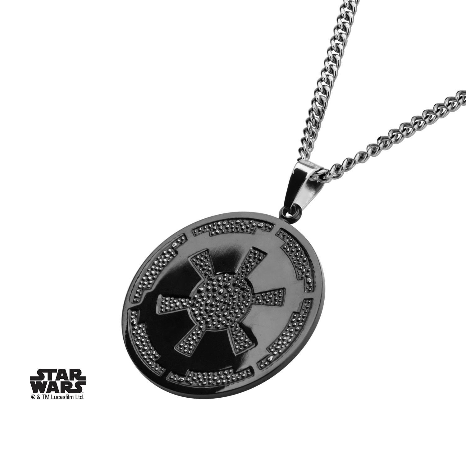 Star Wars Galactic Empire Symbol Gun Metal Pendant Necklace