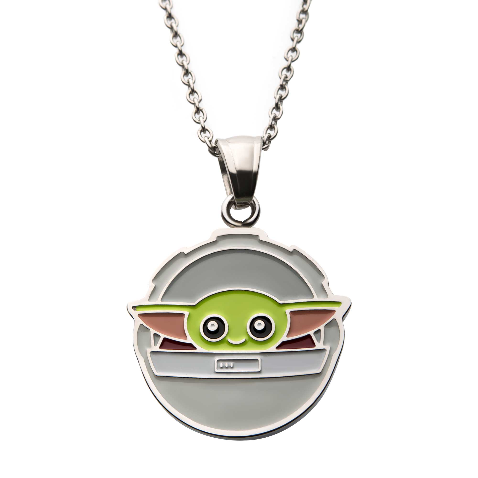 Star Wars: The Mandalorian Grogu (AKA: Baby Yoda/ The Child) in Carriage Pendant Necklace