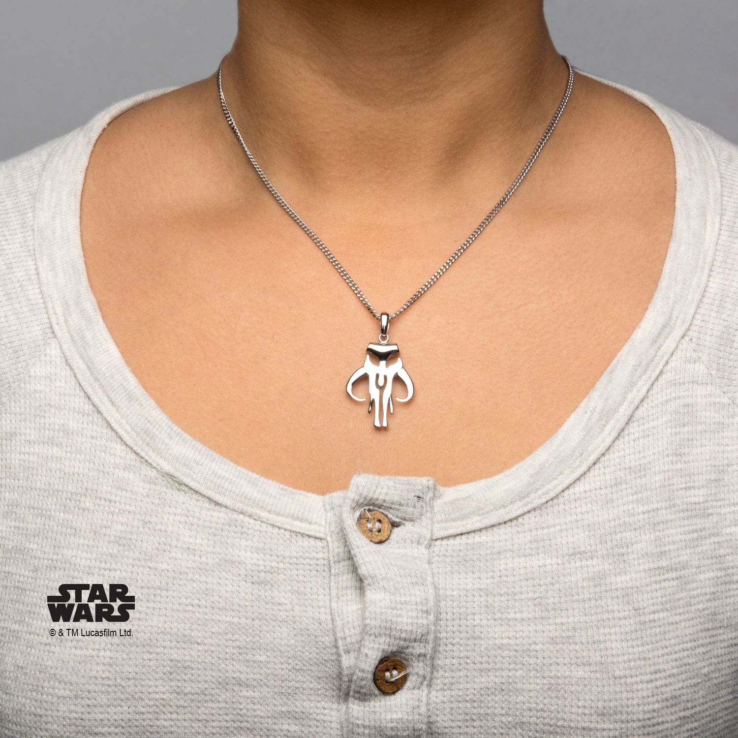Star Wars Mandalorian Cut Out Symbol Small Pendant with Chain