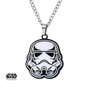 Star Wars Etched Stormtrooper Enamel Pendant Necklace