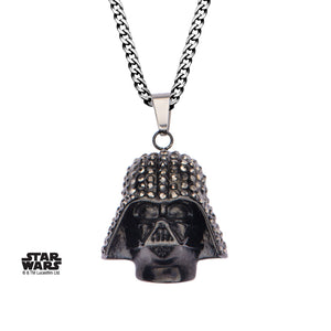 Star Wars Darth Vader with Clear Gem Pendant Necklace