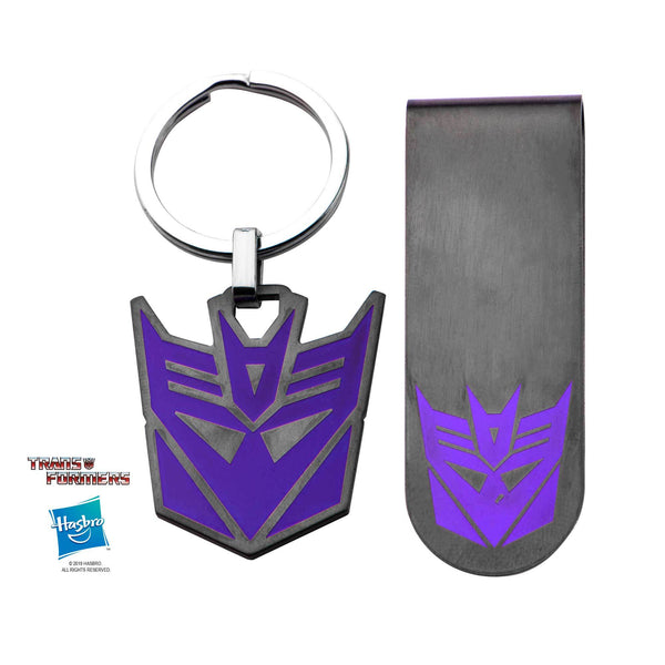 Transformers Decepticon Logo Money Clip and Keychain Set