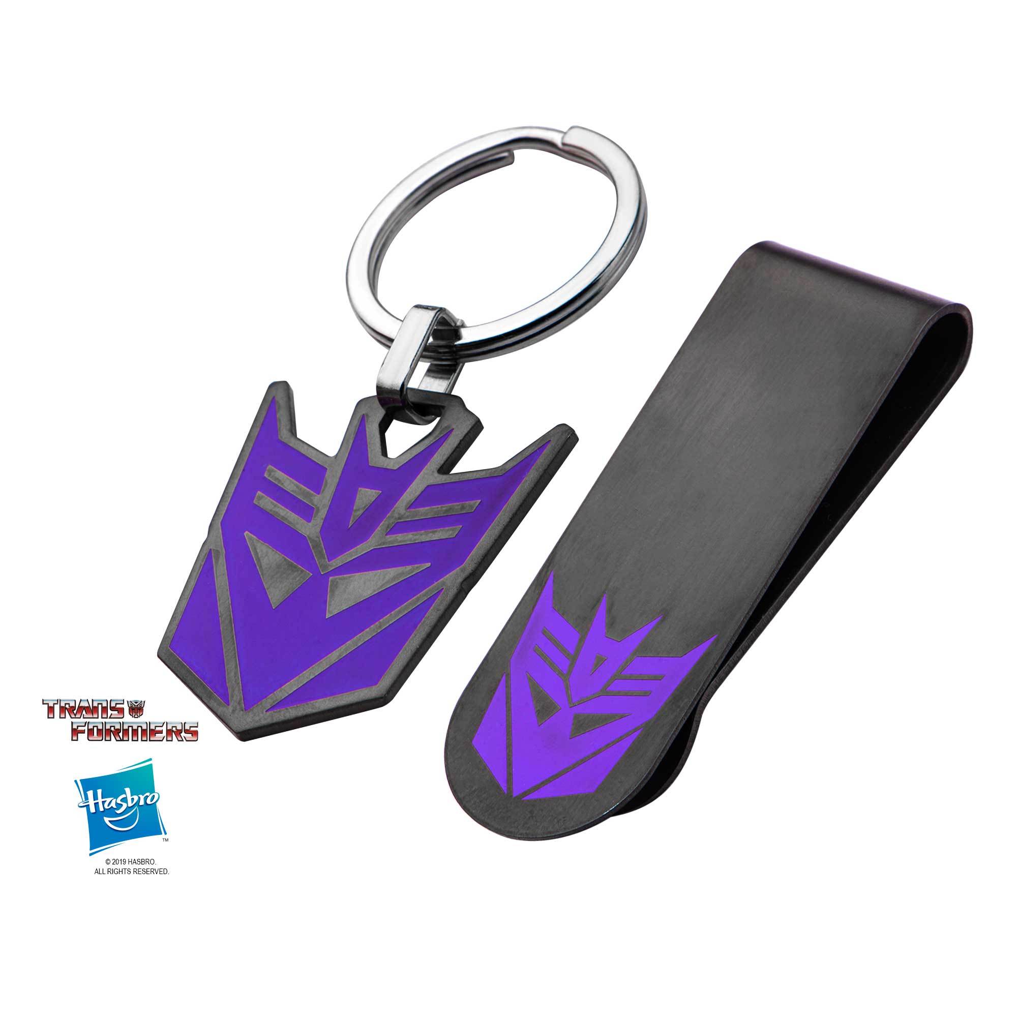 Transformers Decepticon Logo Money Clip and Keychain Set