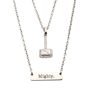 Marvel Hammer and Mighty Thor Tiered Necklace